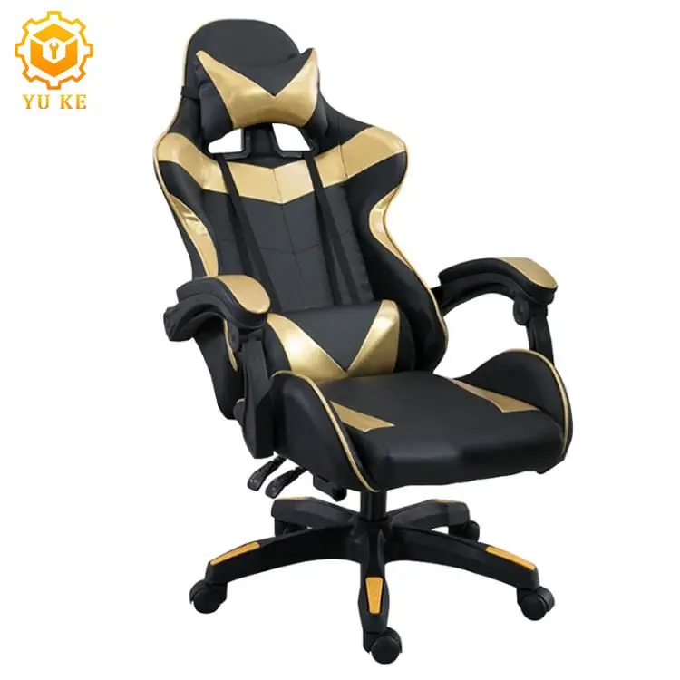 Best-selling wholesale cheaper custom logo ergonomic adjustable gold black gaming chair