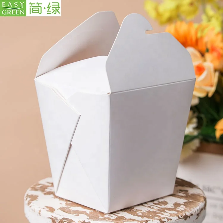 Easy Green custom take away kraft paper or white card round bottom paper noodle box