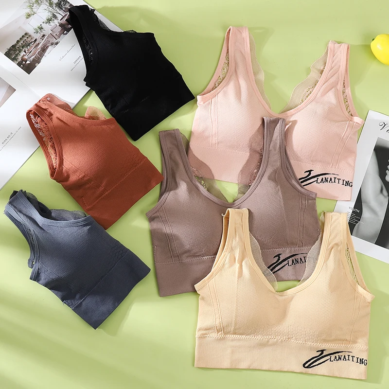 2021 spring and autumn Japanese V-neck lace French wrapped chest tube vest can be worn with chest pad sexy gathered underwear