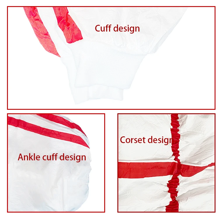 Type 5 6 PPE non woven protective coverall full body protection jumpsuit disposable protective coverall with hood and boot