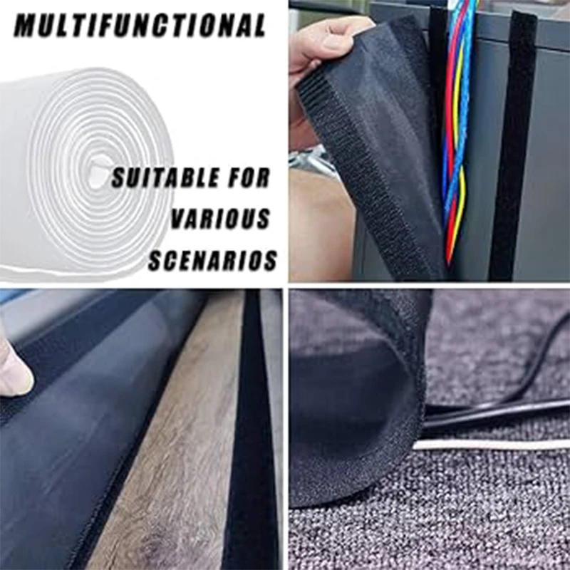 JIEHUAN Manufacturer strong nylon eco-friendly velcro hook and loop rubber cover for cables on floor