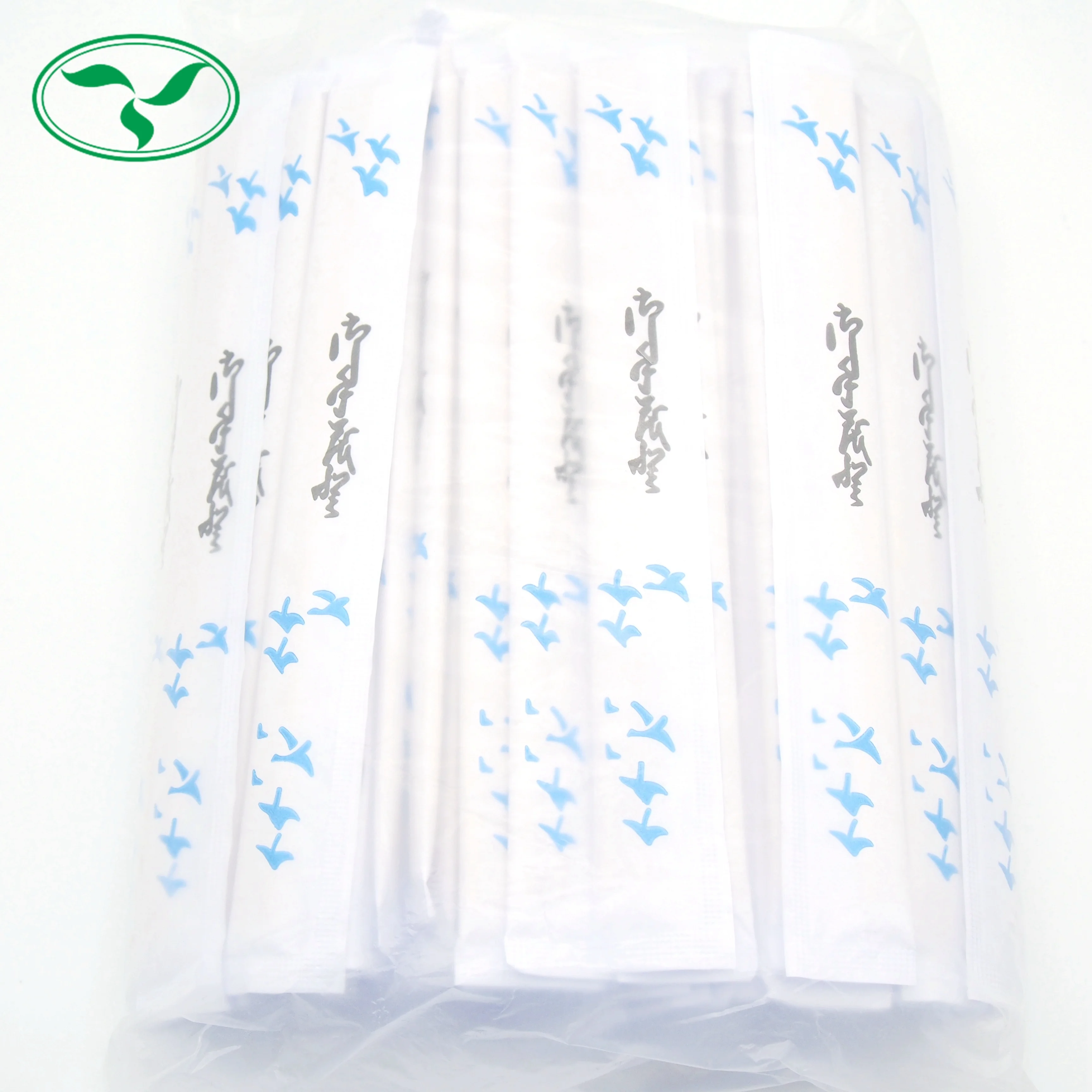 Disposable Take Away Food Chopsticks Bamboo Twins Tensoge Round Square Chopstick With Custom Paper Cover