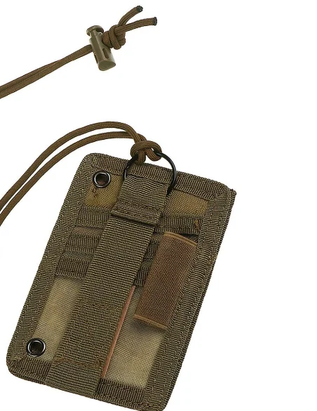 Black Tactical ID Card Holder Hook & Loop Patch Badge Holder Key Ring and Credit Card Organizer Adjustable Neck Lanyard Key Ring