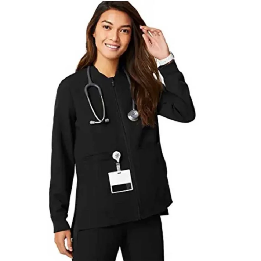 Бесплатный образец скраб куртка Современная униформа для медсестер набор для женщин