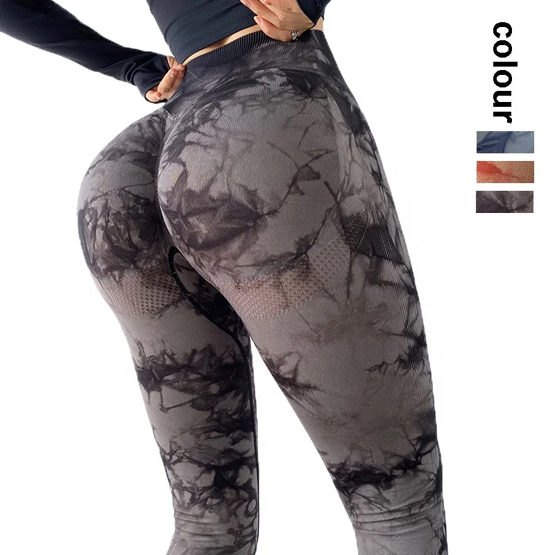 
New Women Tie-Dyed Leggings Fitness Quick-Dry High-Waisted Workout Leggings Butt Lift Yoga Pants 