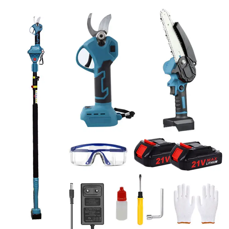 MKT 21V Battery Electric Powered Cordless Wireless Tool Kit Set Chainsaw 21V  Pruning Shears Chain Saw Garden Pruner Scissors