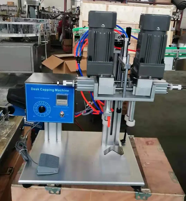 Semi Auto Shampoo Bottle 4 Wheels Twist Off Manual Capping Machine Hot Sale Pet Bottle Drink Pneumatic Screw Capping Machine