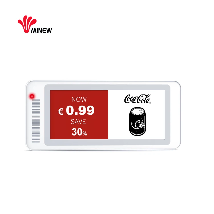 Minew 2,9 дюйма eink дисплей склад ble 5,0 esl электронная полка эикеточная