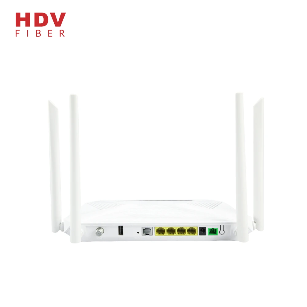 New Original Factory AC ONU 4GE  4WIFI  CATV  USB 2.4G&5G Dual Mode 4 Antenna FTTH FTTX Fiber Equipment XPON EPON GPON ONU