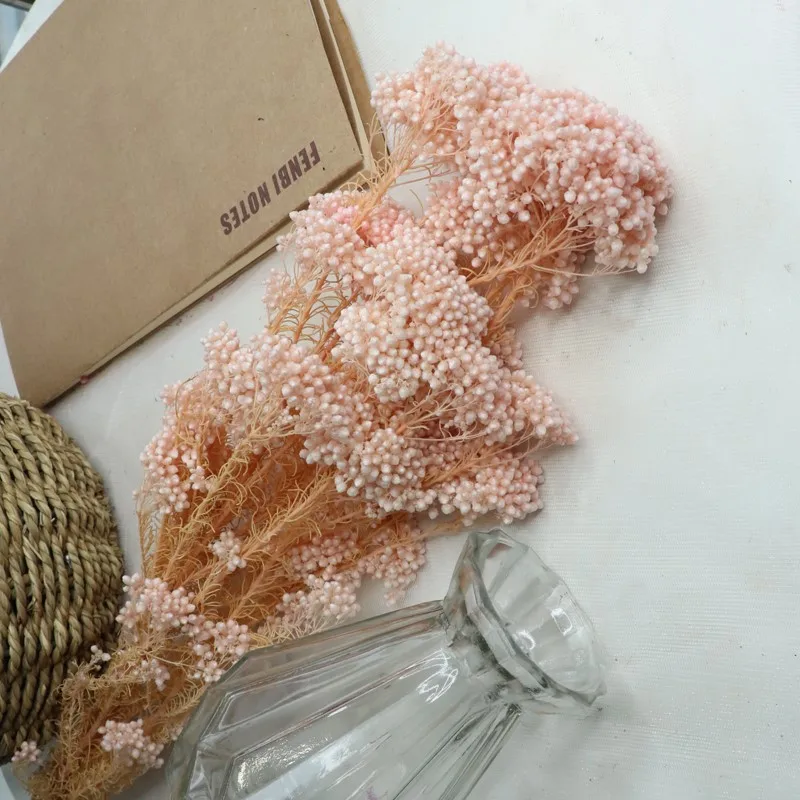 Wedding Flower Most Popular Wholesale Preserved Bleached Rice Flower For Home Decoration baby pampas white hydrangea asparagus