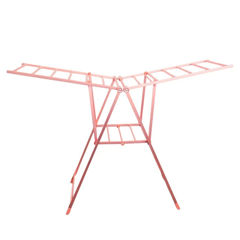 AL-7019W 2023 Hot Sale Aluminum Clothes Drying Rack Balcony Foldable Clothes Drying Rack Portable Mobile Clothes Airer