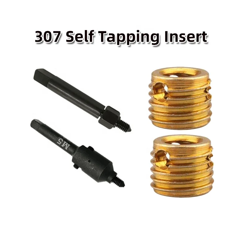 Self Tapping Wire Threaded Inserts M8 Brass Heat Install Threaded Inserts Service Tool Efficient Thread Repair