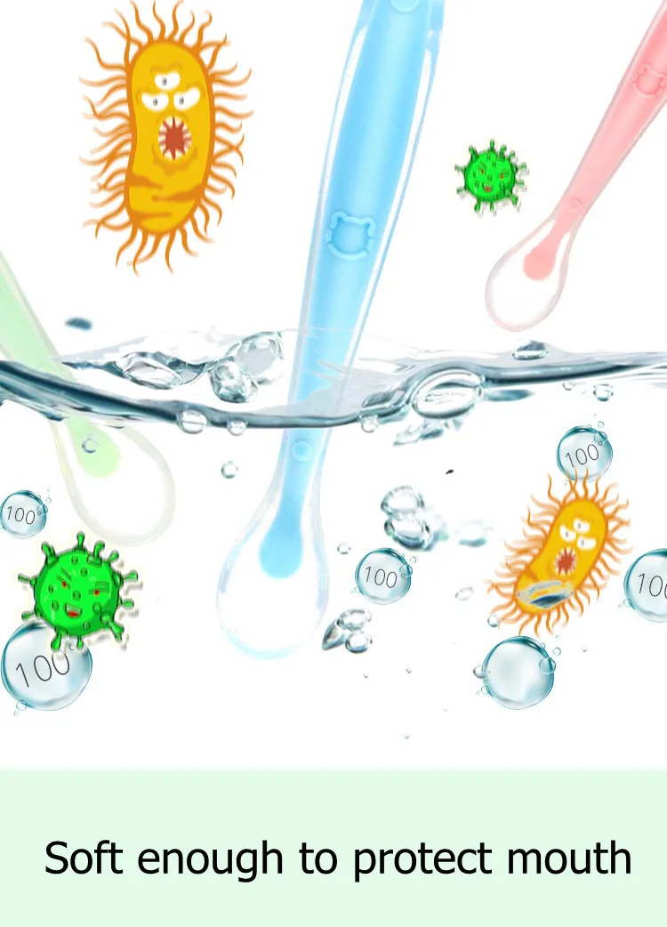 OKSILICONE Baby Feeding Spoon BPA Free Soft Silicone Spoon For Infant Feeding