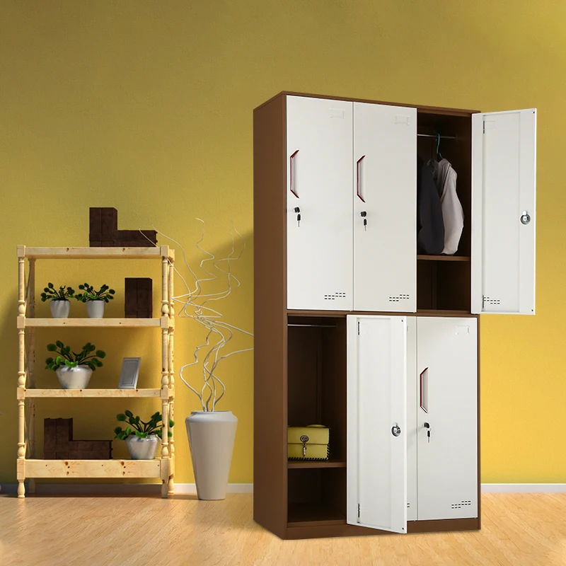 New design steel 6 door high quality metal cabinet wardrobe storage locker