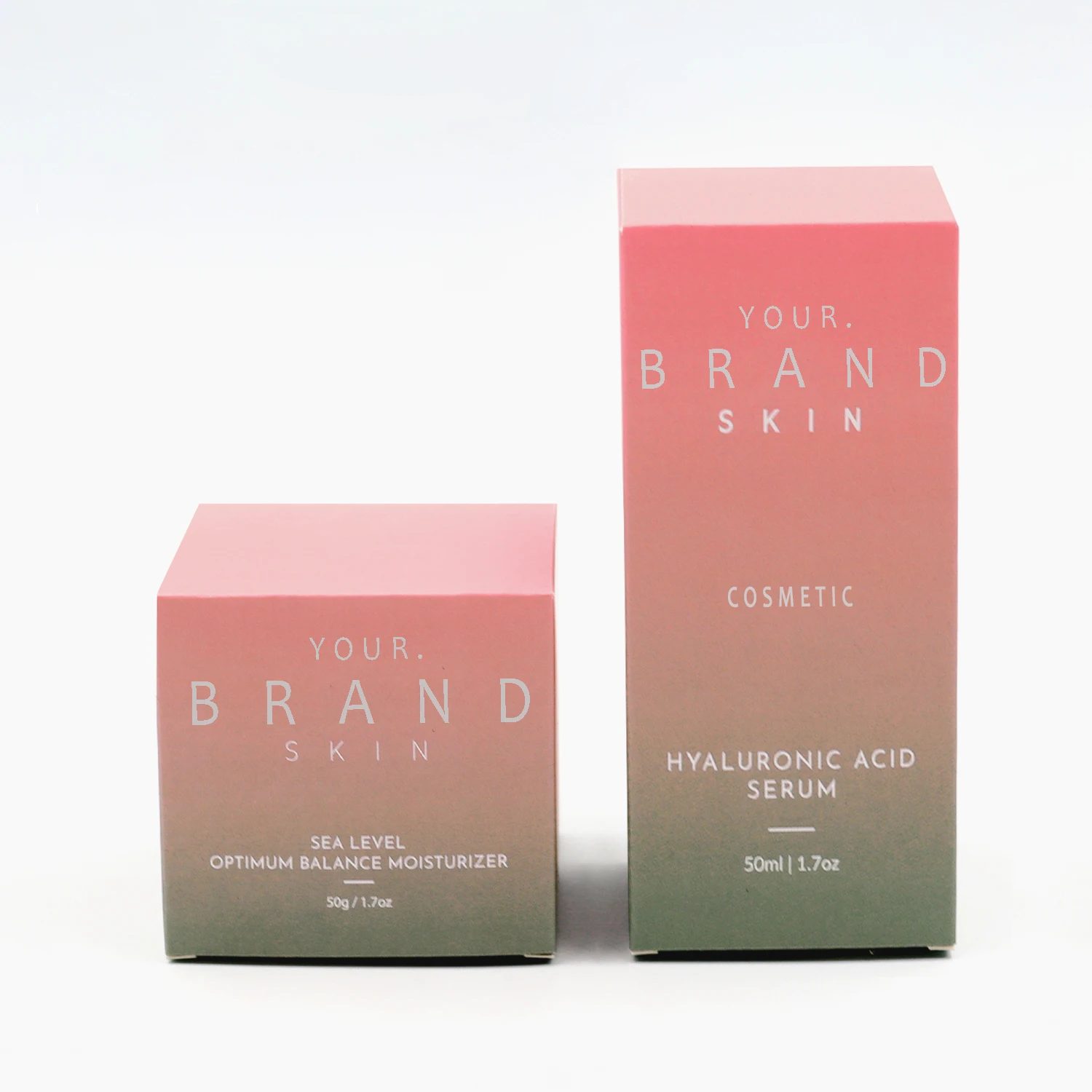 Gradient Color Foldable Paper Card Skincare Packaging Box Reverse Tuck End Cosmetic Glass Dropper Bottle Package Box