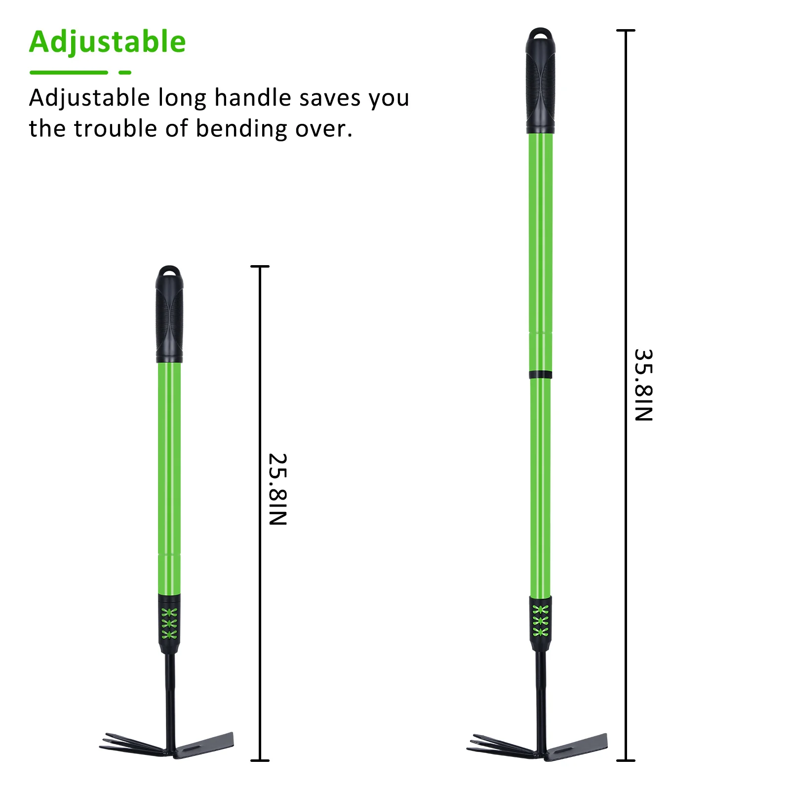 Winslow & Ross 2 in 1 Garden Hoe and Cultivator Telescopic Long Handle Hand Garden Tools for Weeding Planting Loosening Soil