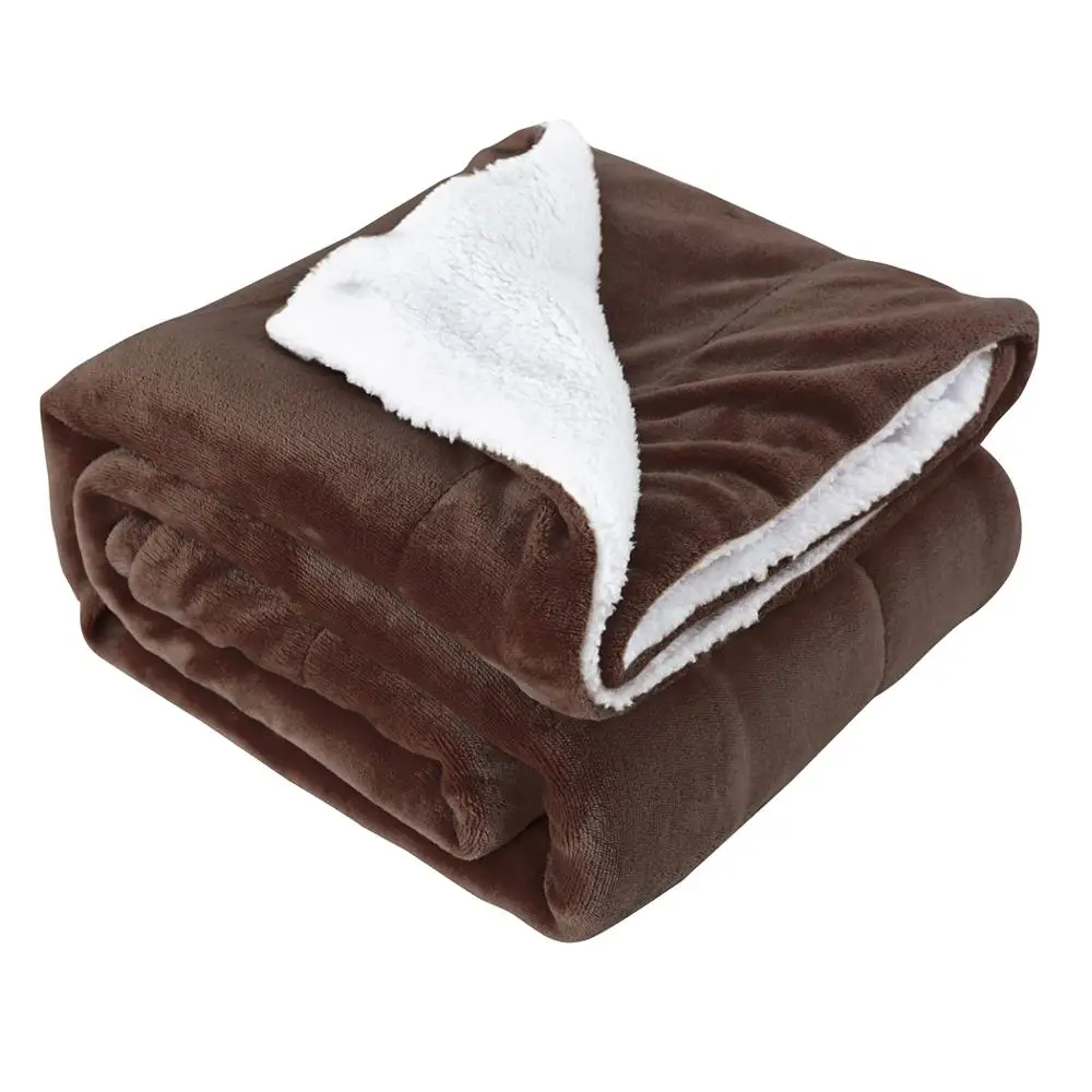 American and European style sherpa wool woolen fleece two levels blanket Eco-Friendly