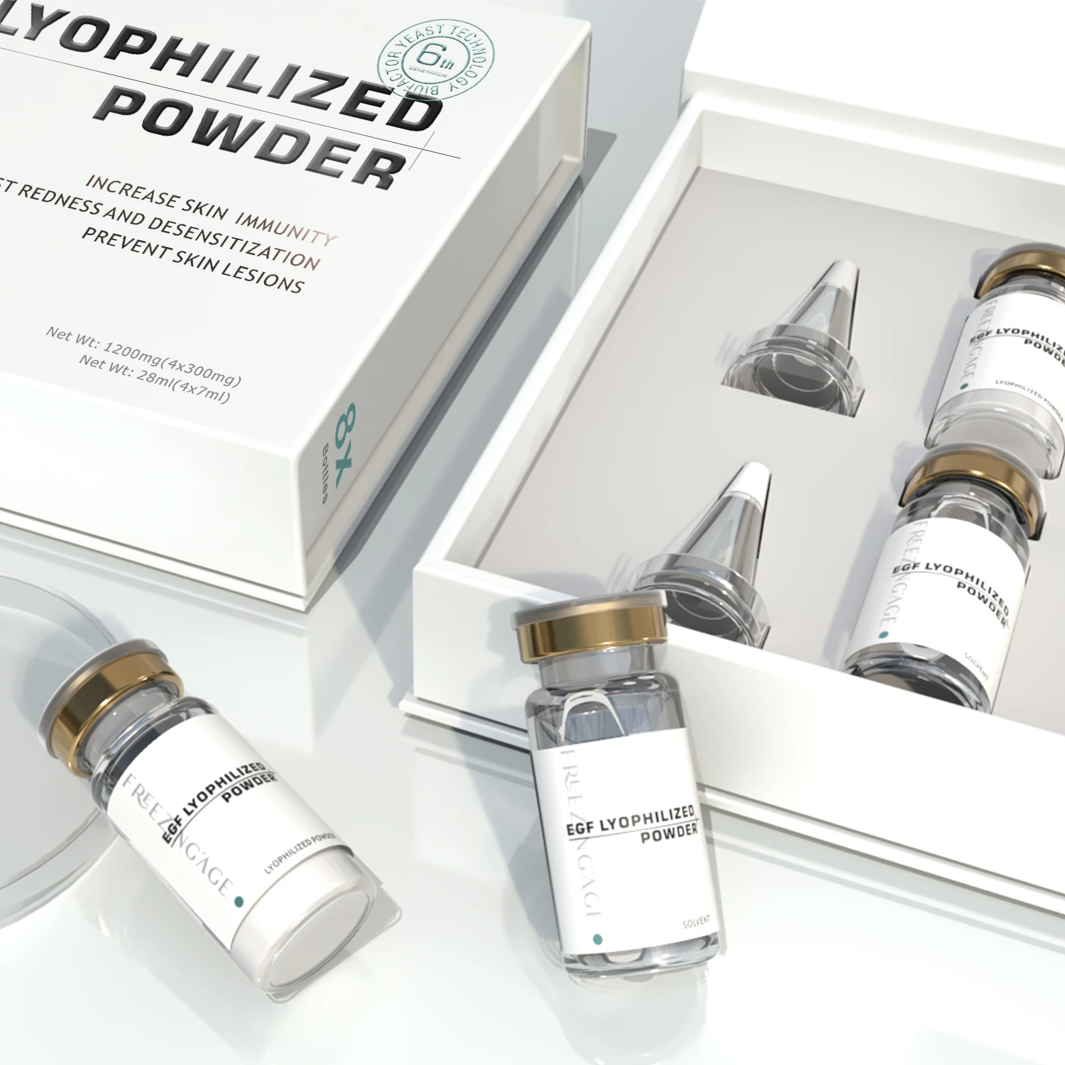 Microneedling EGF Powder Collagen Serum Private Label Skin Softer Serum 10ml Ampoule Red Blood Removing Firming Face Serum