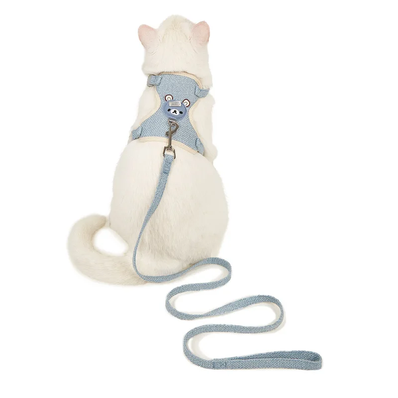 Dog leash vest style teddy bear small dog chest strap, cat walking rabbit leash pet Supplies