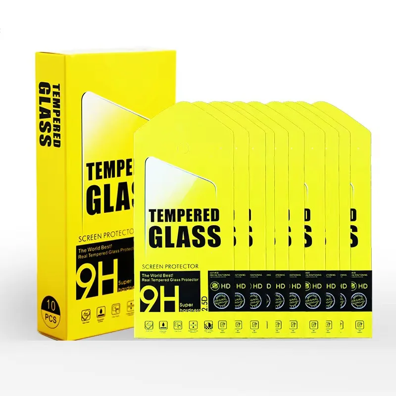 Wholesale printed mobile smart cell phone tempered glass screen protector packing envelope packaging boxes