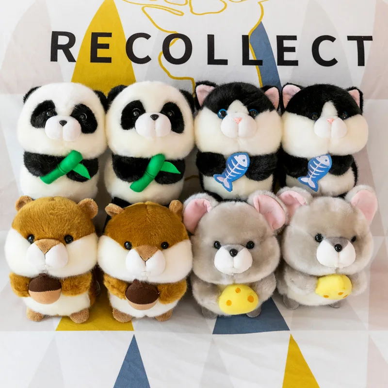 Cheap 20CM Plush Soft Stuffed Cute Animals panda cat rat squirrel