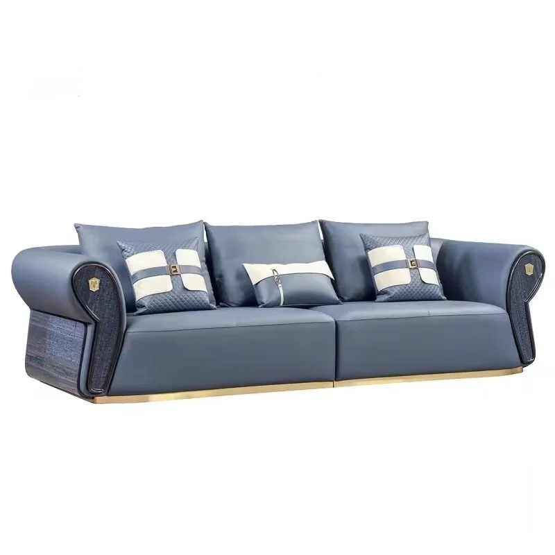 Modern Luxury Modular Leather Sofa Set High-End Reclining Sectional for Villa Hotel and Dining Room Free Sample