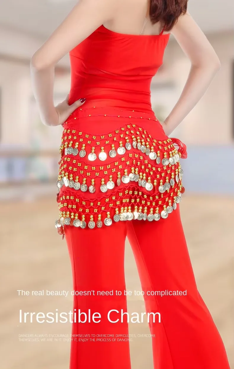 158 Sliver Coins Belly Dance Hip Scarf Indian arabic Performance wear hip scarf Waist Chain dance belts for Women
