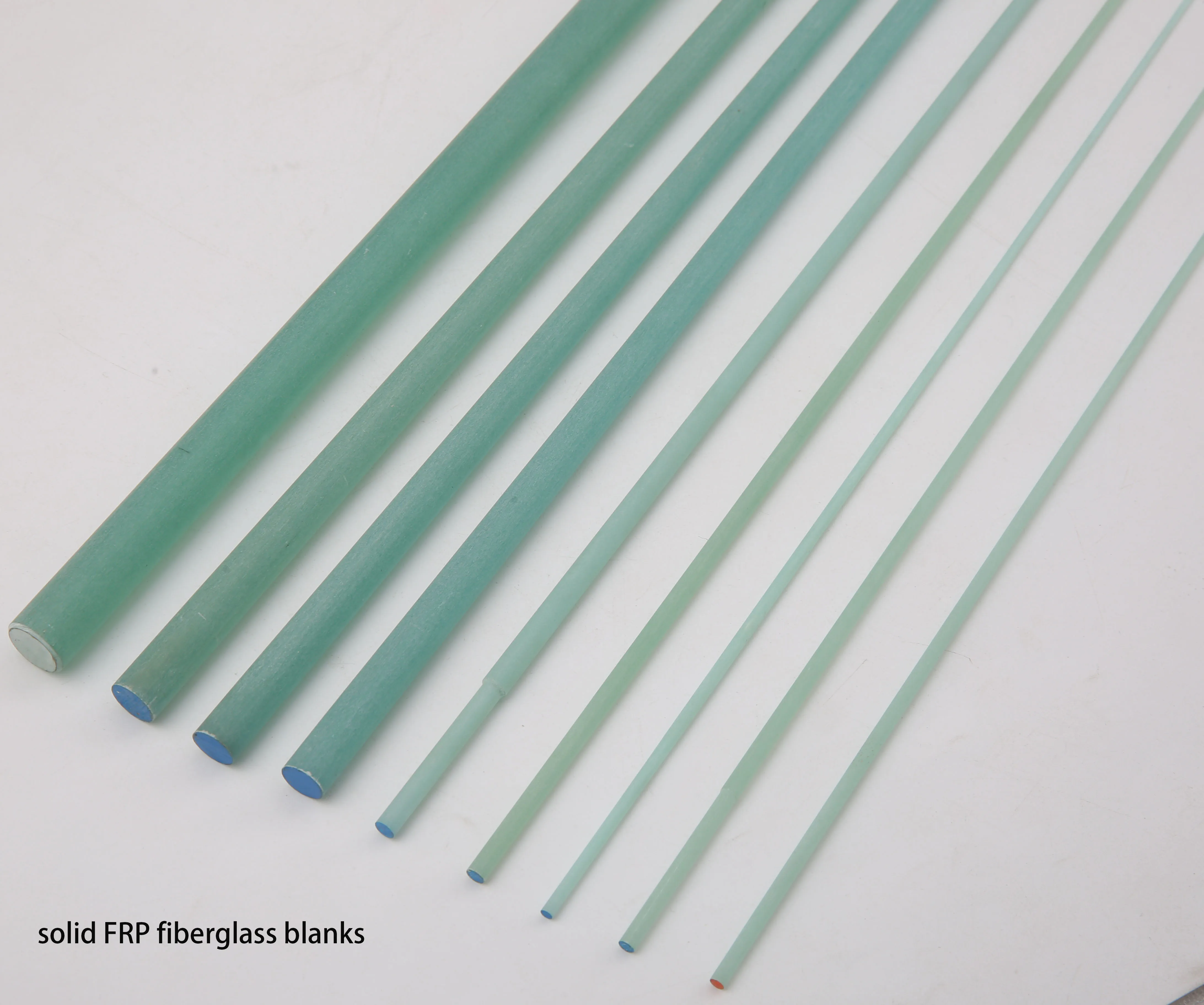 China direct supply solid FRP fiberglass blanks or rods tapered shape or flat shape tip