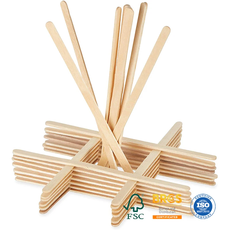 Eco friendly China factory wholesale Natural Birch Wooden Tea Stirrer Coffee Stirrer Stick