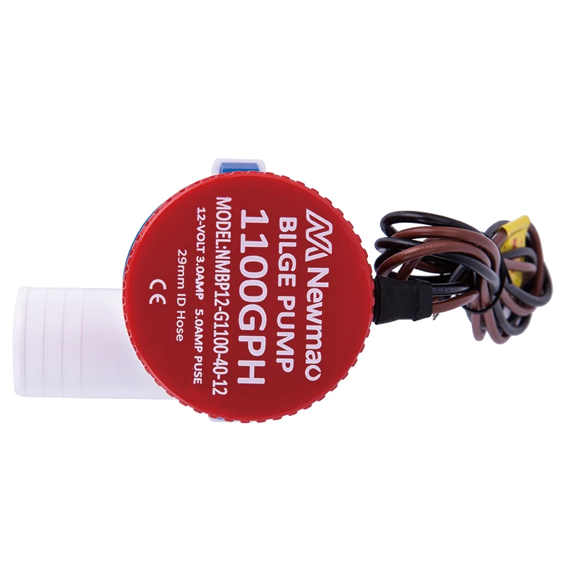 Newmao full range 1100gph / 4164LPH flowrate marine 12V DC SUBMERSIBLE bilge pump for water remove Maximum head: 3m