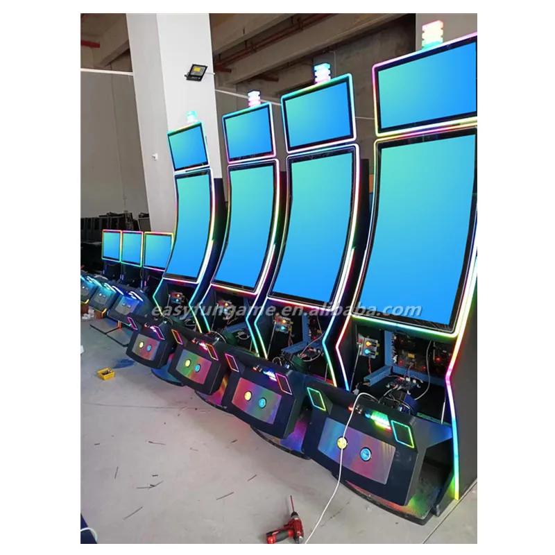 Coin Pusher Multi Games 43 inch Curve Touch Skill Game Machine Cabinet with Bill Acceptor and Printer