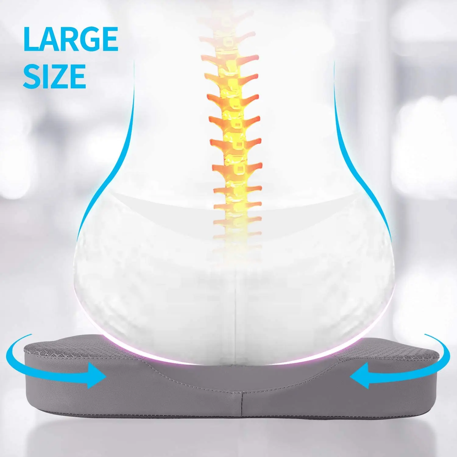 Kingworth Factory Wheelchair Pain Relief Tailbone Special Memory Foam Car Seat Cushion