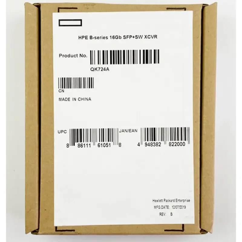 QK724A B-series  Compatible 16G FC SW SFP+ 850nm 100m Transceiver for HPE  QK724A