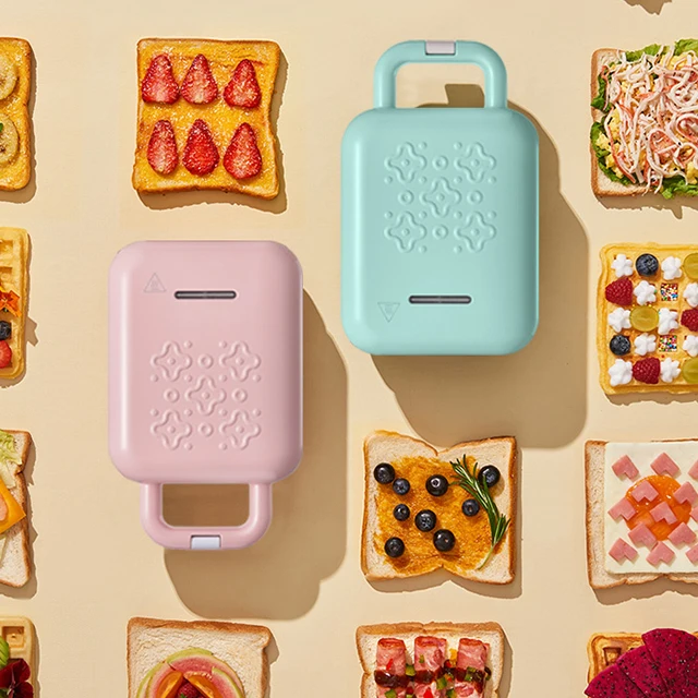 2022 Hot Sale Electric Non-Stick Portable Pocket Heart Shape Flat Personalized multifunction Mini Waffle Maker