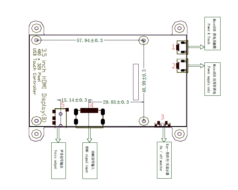 ЖК-дисплей tft 3 5 дюйма для raspberry pi ЖК-модуль с сенсорной панелью и печатной