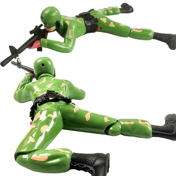 Creative LED Glowing Crawling Soldier with Gun Toys for Boy Kids Birthday Gifts Popular Armyman Vocal Electric Kits
