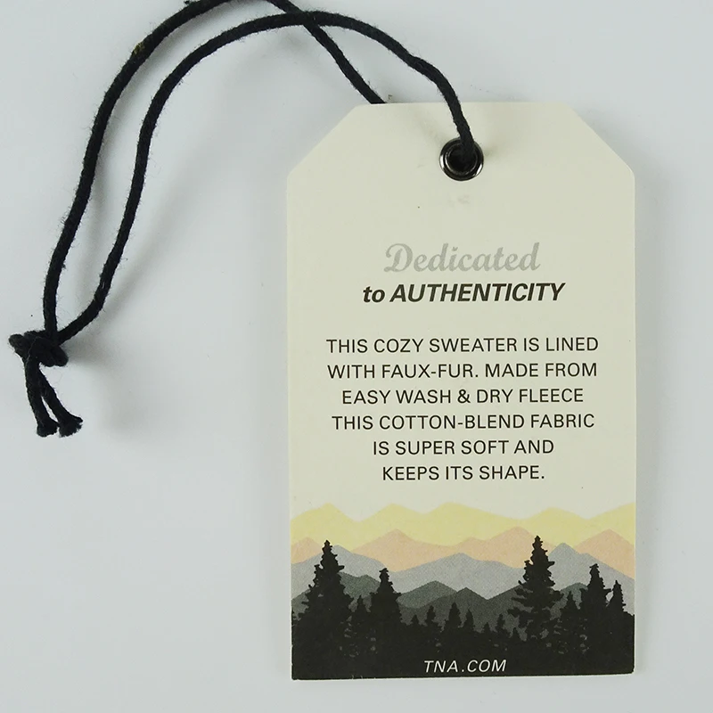 Custom Design FSC Certified 350gsm Matt White Paper Tag  Hang Tags for Clothing