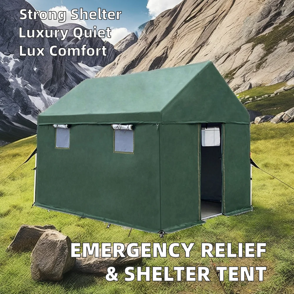 XiaShengLarge CivilThickenedWarm Rainproof Shelter Tent Construction Disaster Relief Emergency Straight Bracing Type Made Oxford