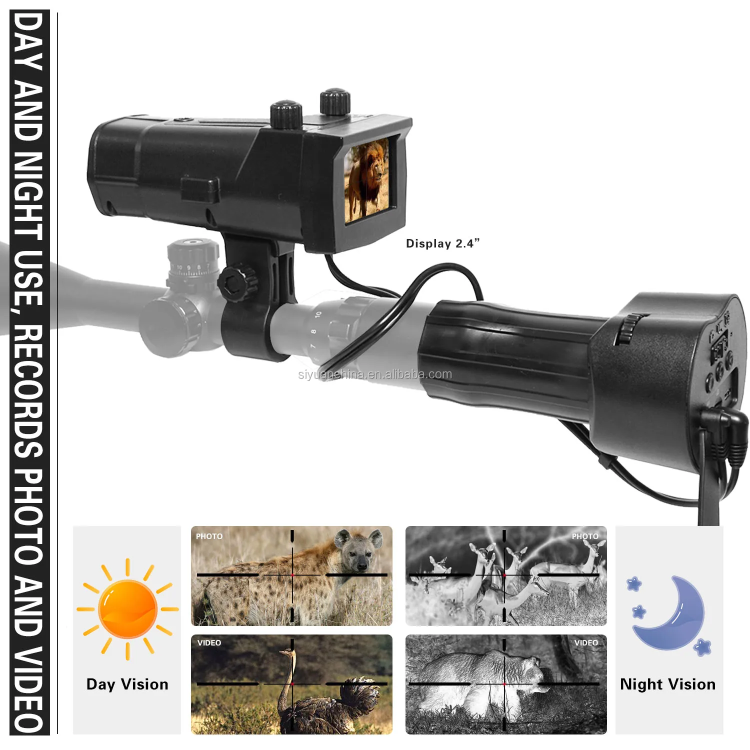 Bestguarder  Scope  Mounted Infrared 850nm  Night Vision System for night hunting with photos and videos recording