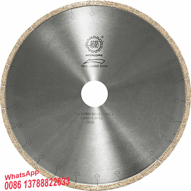 no chipping multi blade cutting disc for  microcrytal stone 350 400 high quality level by Wanlong diamond tools manufacturer