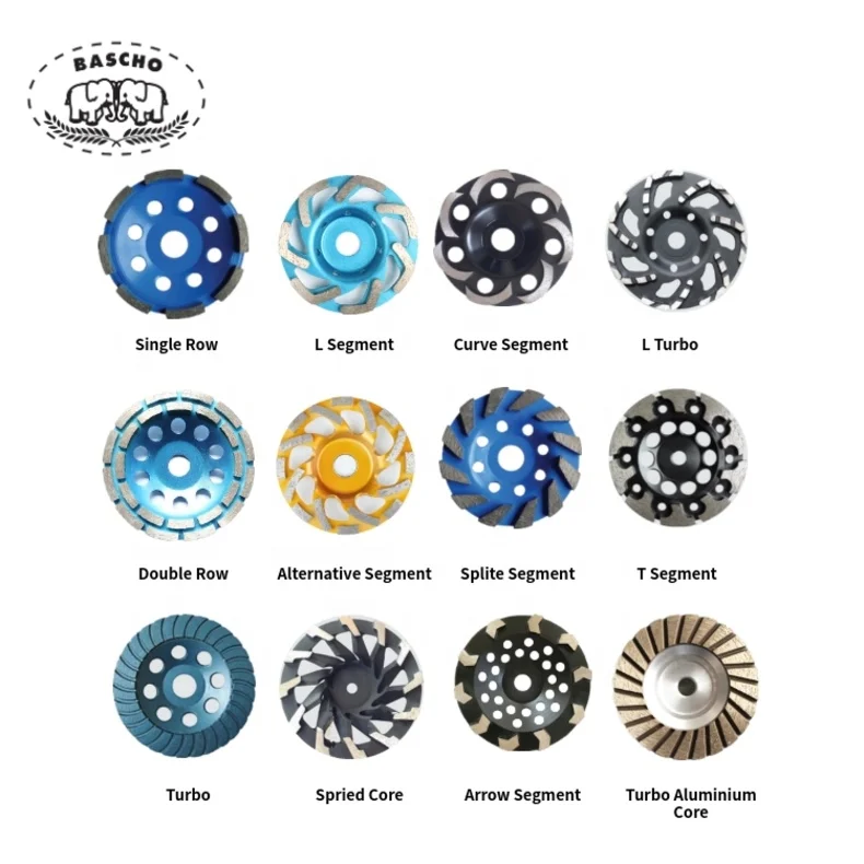 Steel ceramic tile concrete spilte segment diamond grinder cup wheels