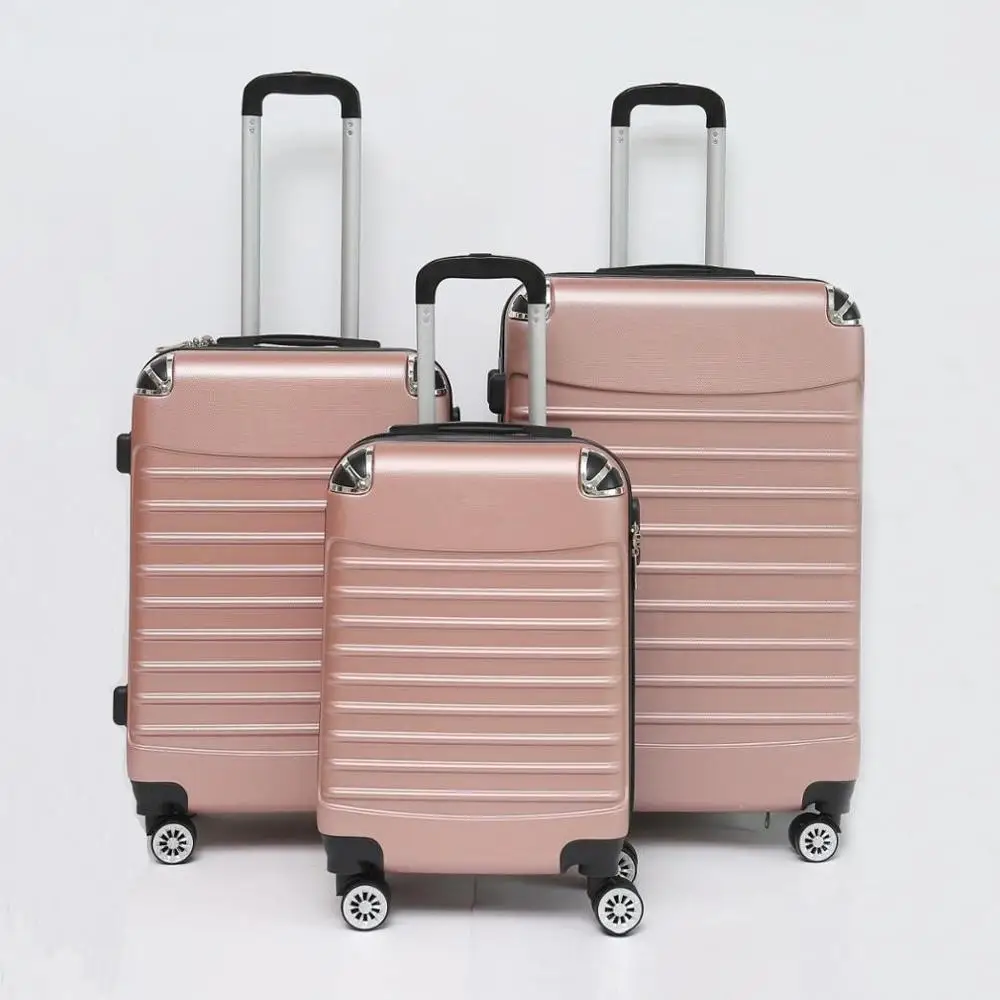 american travel luggage and bag rose gold luggage trolley suitcase set