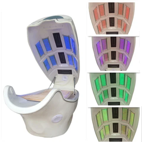 Heat Infrared Dry far infrared Spa Capsule Led Light Therapy Acrylic Machine with 2 led pads for Sale