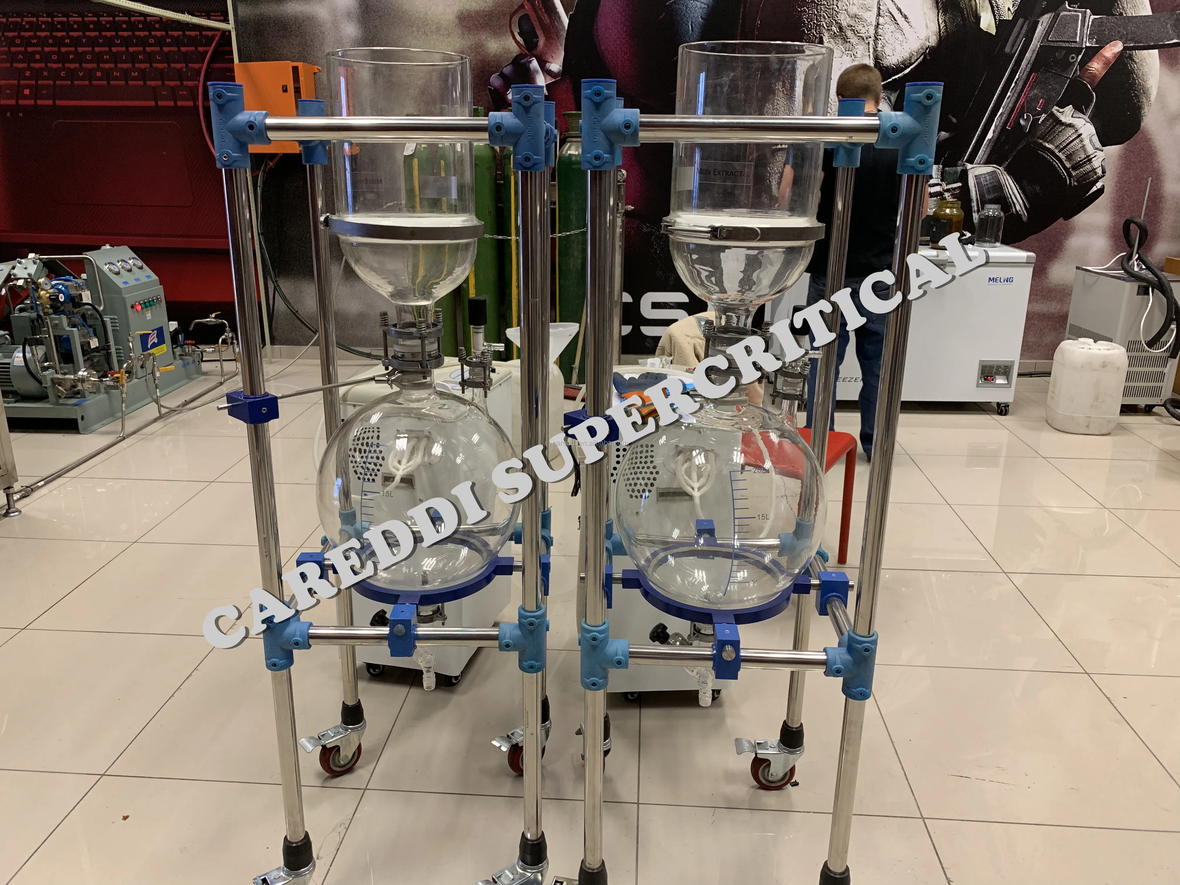 20L Glass Edible Oil vacuum filter machine Removing Wax for CBD Oil Purification