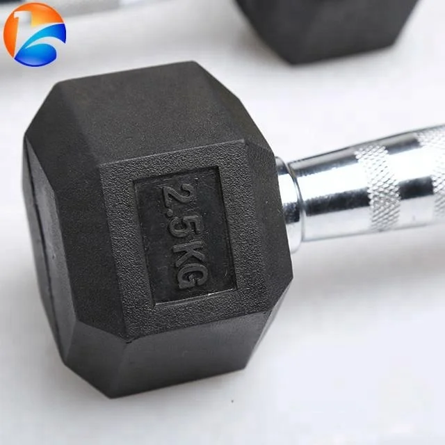 Wholesale manufacturer Home Use Free Weights Black Rubber Coated Cast Iron Hex Dumbbell Set For Gym Free Weight Training