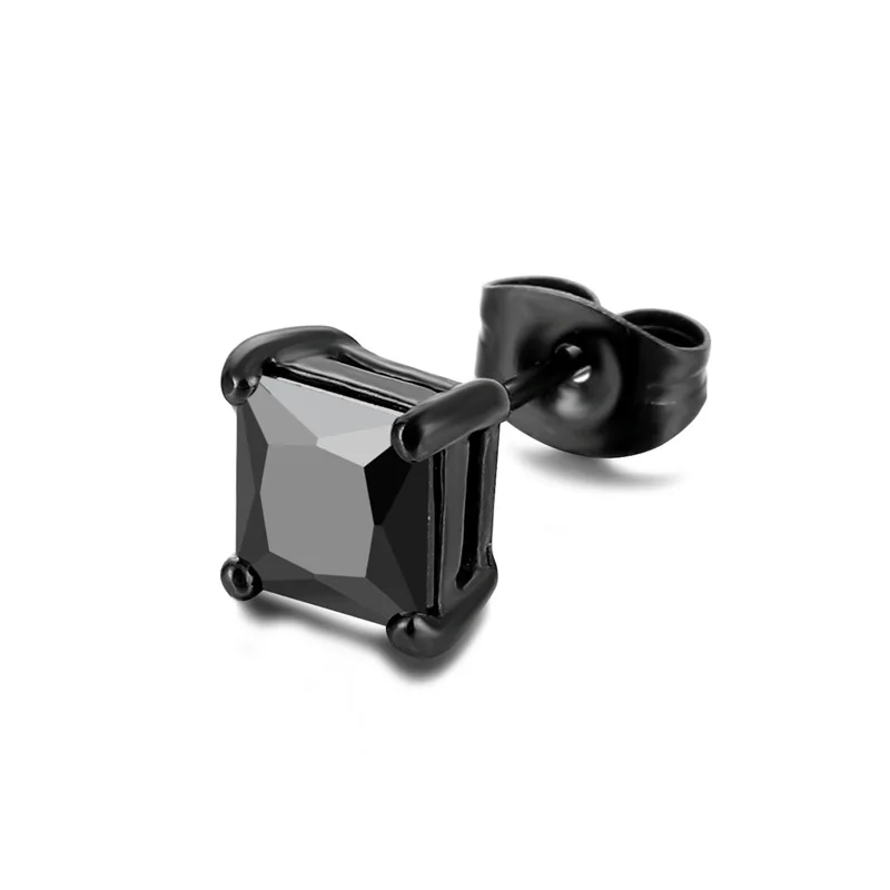 Titanium steel cast zircon earrings stainless steel earrings crystal screw ear crystal studs for men women