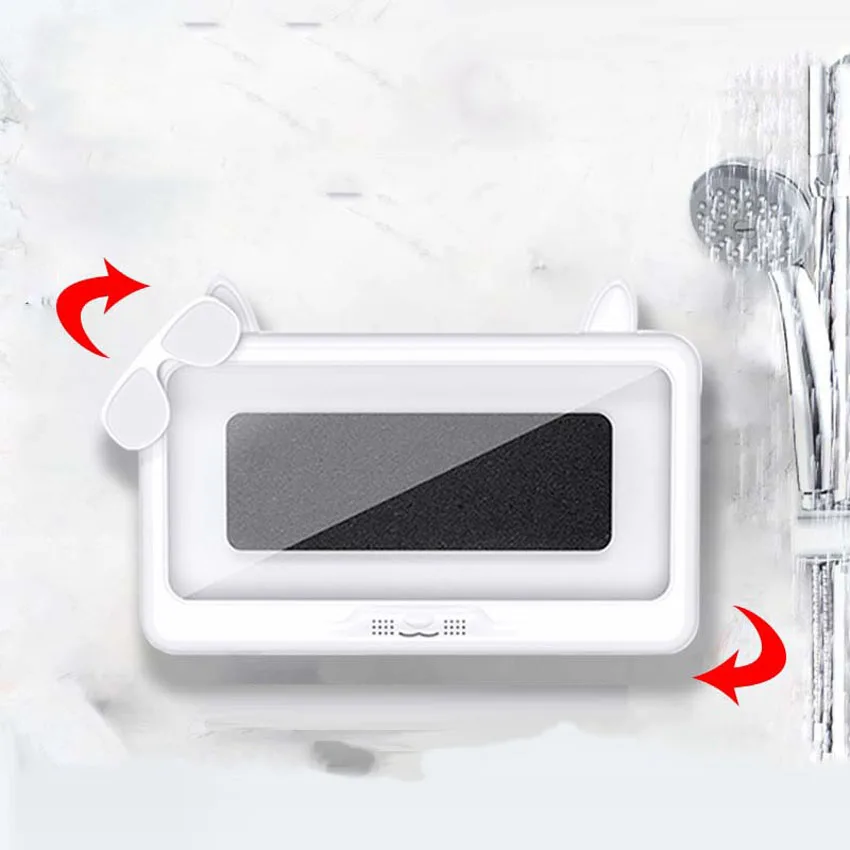 Shower Phone Holder Waterproof Anti-Fog Touch Screen Wall Mount Phone Holder for Shower Bathroom Mirror Bathtub