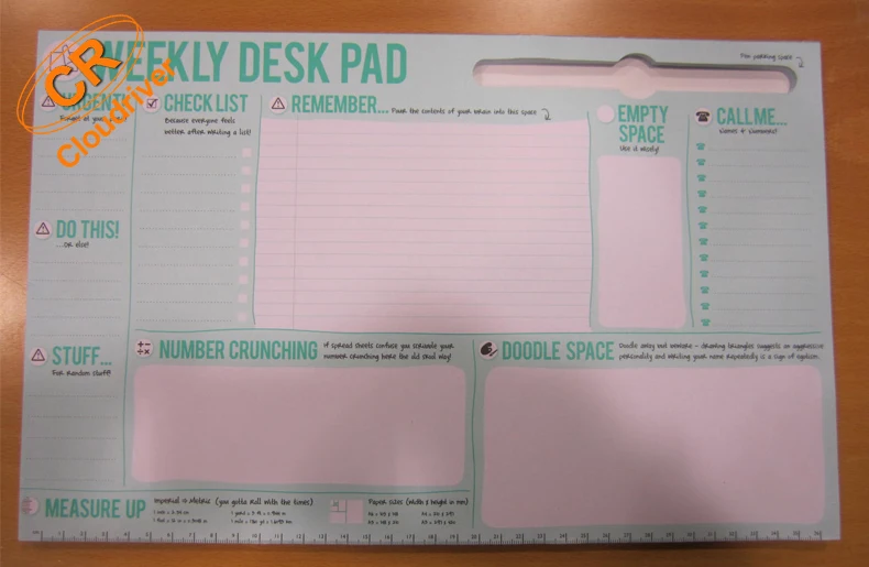 Custom Logo Printing A3 Writing Note Pad Table Calendar Paper Pads Tear Off Daily Planner Desk Notepad