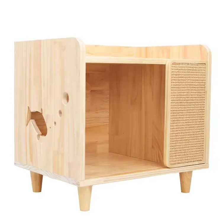 Квадратная кровать в форме телевизора кошачий помет дом мебель для кошек деревянный шкаф