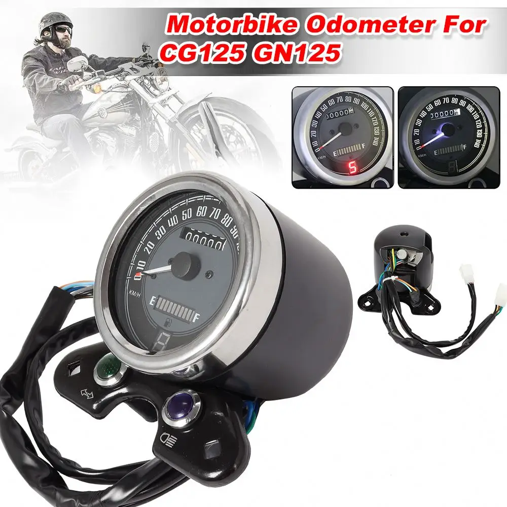 Motorcycle Odometer LCD Digital Interface Fuel Gauge Speedometer With Light USB Charger For Honda CG125 Suzuki GN125 Cafe Racer
